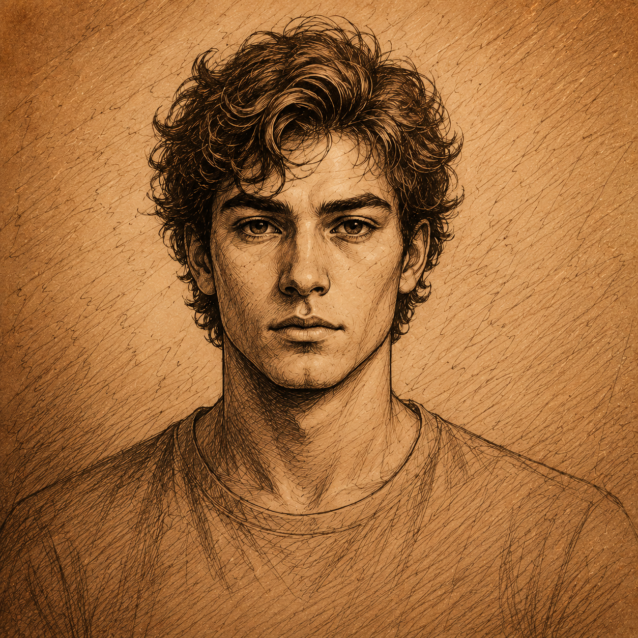 Hand-drawn sketch of soulmate face